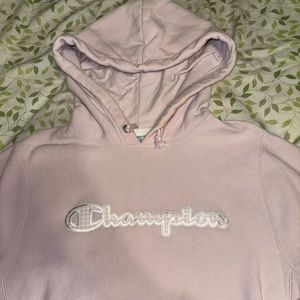 Light pink reverse weave limited edition Champion hoodie